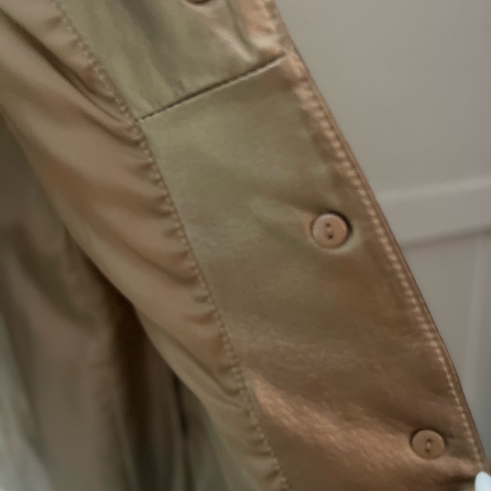 Vintage Brown gold 100% Leather Blazer bomber Jacket Sz M - Picture 8 of 8